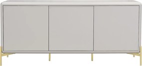 Komoda 3-drzwiowa z MDF - Beżowa i złota - LYBAKA