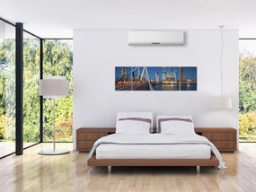 Obraz - Zmierzch w Rotterdamie, Holandia (170x50 cm)