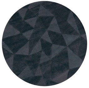 Antracytowy wełniany okrągły dywan tkany ręcznie ø 160 cm Shard Charcoal – Flair Rugs