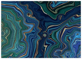 Obraz - Zielono - niebieski marmur (70x50 cm)