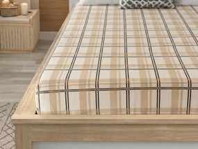 PrzytulneMieszkanie.pl Prześcieradło z mikropluszu PLAID 90x200 cm kremowe