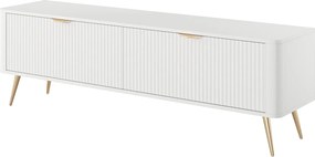 Stojak pod TV: biały, 163,2 x 38 x 51,2 cm