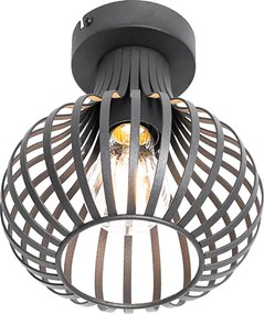 Nowoczesna lampa sufitowa czarna 18 cm - Saffira