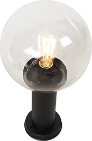 Lampa podłogowa zewnętrzna czarna z przezroczystym kloszem 50 cm IP44 - Sfera