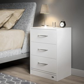 Casaria Szafka nocna ELOISE z podświetleniem, 54x39x28cm, biała