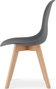 Ciemnoszare krzesło KITO z bukowymi nogami