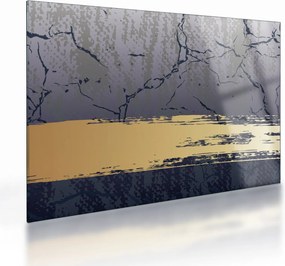Obraz na szkle - Niebiesko-złota abstrakcja N⁰1 (70x50 cm)