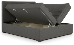 Łóżko Kontynentalne Tapicerowane BOLERO 160X200 z Pojemnikiem Ciemnoszare
