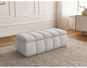 Jasnoszara ławka z materiału bouclé – Bobochic Paris