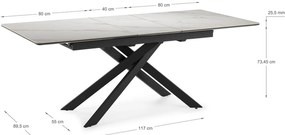 Rozkładany stół z dodatkowym blatem z ceramicznym blatem 89,5x160 cm Belma – Marckeric