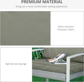 Outsunny Zestaw 2 poduszek na siedzisko 56 x 52 cm, Poduszki na krzesła z zamkiem, Pokrycie z materiału, 7 cm grubości, Możliwość prania, Ciemnoszary