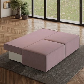 Masseno Narożnik VARNA z funkcją spania i pojemnikiem na pościel Narozniki L, Rozkładana sofa - Wrzosowy, MONOLITH 62