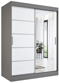 Szafa przesuwna 150 cm antracyt + biały - Marmos 4X