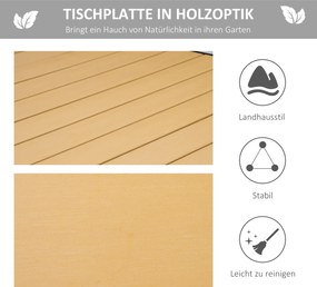 Stół ogrodowy Outsunny dla 8 osób, aluminium 190 cm x 90 cm x 74 cm