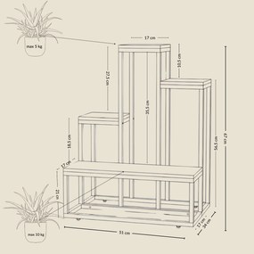 Kwietnik loftowy ILO, 51 x 34 x 67 cm