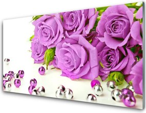 Szkło do Kuchni na Ścianę Bukiet Róż W Pełnym Rozkwicie