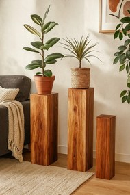 Komplet kwietników z drewna sheesham H2-B19