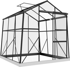 Outsunny Szklarnia Aluminiowa Czarna 192x192x204cm | Aosom PL