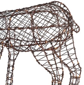 Zewnetrzna Lampa podłogowa Brązowy Rattan Renifer z LED IP44 - Flossie Oswietlenie zewnetrzne