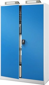 Szafa biurowa na akta szeroka Jan II 115x40x185 cm szary/niebieski