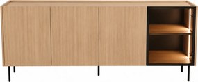 Komoda Dunari 220 cm czterodrzwiowa z szufladami - dąb sławonia - Wyprzedaż ekspozycji