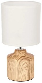 Biała lampa stołowa z tekstylnym kloszem (wysokość 28 cm) Minos – Candellux Lighting