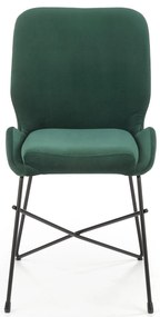 Krzesło ciemny zielony tapicerowane velvet metalowe nowoczesne loft K454