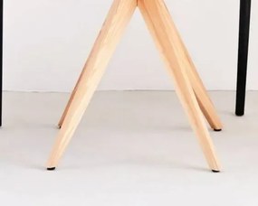 Stół półokrągły CUTTI 90x90 rozkładany jasny niebieski/jesion RAGABA