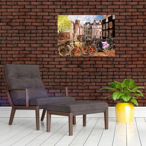 Obraz na szkle - Amsterdam, malarstwo (70x50 cm)