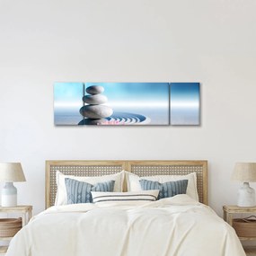 Obraz piasku, lilii i kamieni spa (170x50 cm)