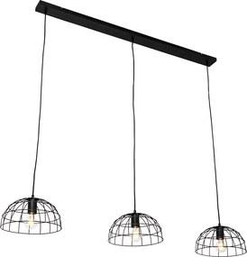 Industrialna lampa wisząca czarna 3-światłowa - Hanze