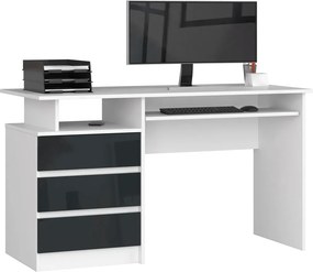 Biurko do gabinetu i pracowni biały + grafit połysk G8-W81