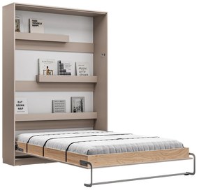 Łóżko w szafie/półkotapczan pionowy Basic 140x200 kolor Congo dwuosobowy z szafami do wyboru