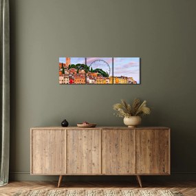 Obraz - Rovinj, Chorwacja (z zegarem) (90x30 cm)