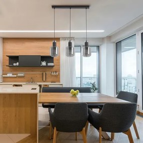 Potrójna wisząca grafitowa lampa T6-M01