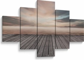 Obraz - Molo o zachodzie słońca (125x70 cm)