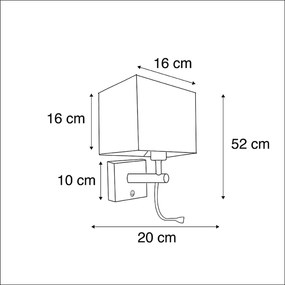 Inteligentna lampa ścienna czarna z USB z Wifi A60 i GU10 - Zeno Nowoczesny Oswietlenie wewnetrzne