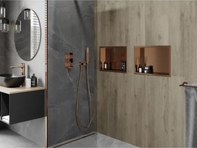 Mexen X-Wall-R półka wnękowa z kołnierzem 45 x 30 cm, miedź szczotkowana - 19C0453010