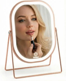 Lusterko Do Makijażu PREMIUM Kosmetyczne POŁYSK Metalowe PODŚWIETLANE LED