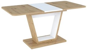 Stół rozkładany NIGEL 120(160)x80 dąb artisan/biały mat SIGNAL