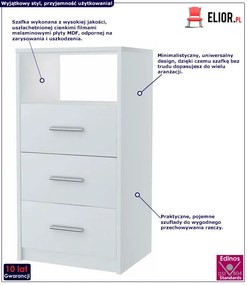 Wysoka biała komoda - Gopox 4X