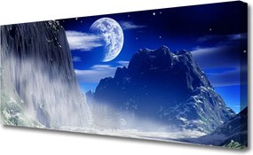 Obraz canvas na ścianę Szczyty Gór w Świetle Księżyca