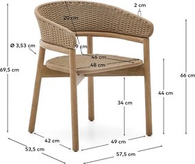 Drewniane krzesło ogrodowe w naturalnym kolorze Arinella – Kave Home