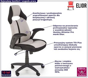 Szary Fotel Tapicerowany Obrotowy P1-R40