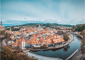 Obraz na szkle - Český Krumlov (70x50 cm)