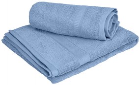 1x Ręcznik kąpielowy CLARYSSE ELEGANCE 70x140 cm + 1x ręcznik CLARYSSE 60x110 cm 100% bawełna, niebieska