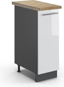 Szafka apteczna biały wysoki połysk 30x60x82 fame-line