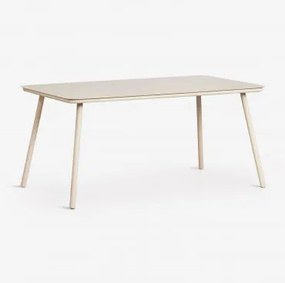 Prostokątny Stół Ogrodowy 160x90 Cm Z Szkła Arhiza Kremowa Tapioca - Sklum