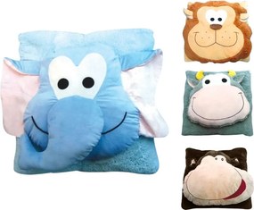 PROMOCJA Dziecięca poduszka CUDDLI FRIENDS 70x70 cm pluszowa - różne kolory II. jakość Kolor: Niebieski