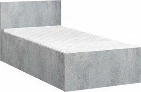 Łóżko SOFIA 90 x 200 cm, beton Stelaż: Ze stelażem listwowym rolowanym elastycznym, Materac: Bez materaca